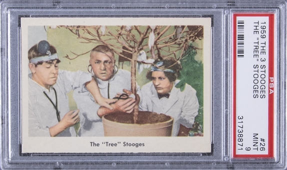 1959 Fleer "Three Stooges" #26 "The Tree Stooges" – PSA MINT 9